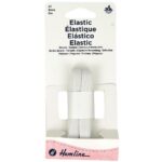 Élastique tressé plat 9 mm blanc - 2 m