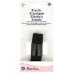 Élastique tressé plat 9 mm noir - 2 m