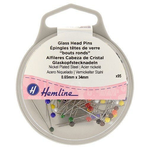 Épingles à tête de verre 34 × 0,65 mm - lot de 95 Épingles à tête de verre 34 × 0,65 mm - lot de 95