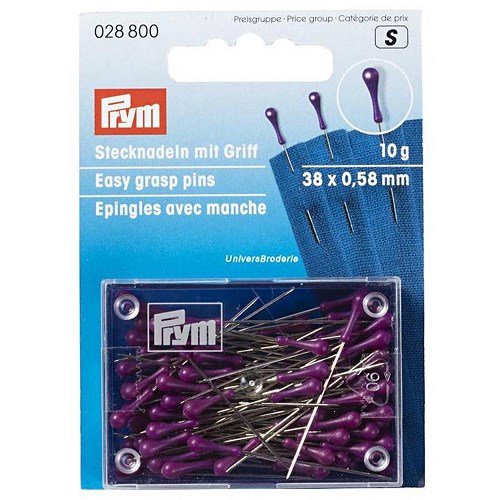 Épingles à tête préhensile Prym 38 mm - violet Épingles à tête préhensile Prym 38 mm - violet