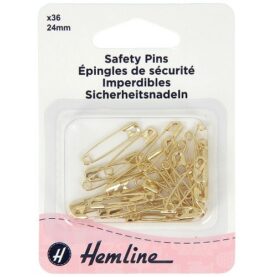 Épingles de sûreté 24 mm en laiton - lot de 36