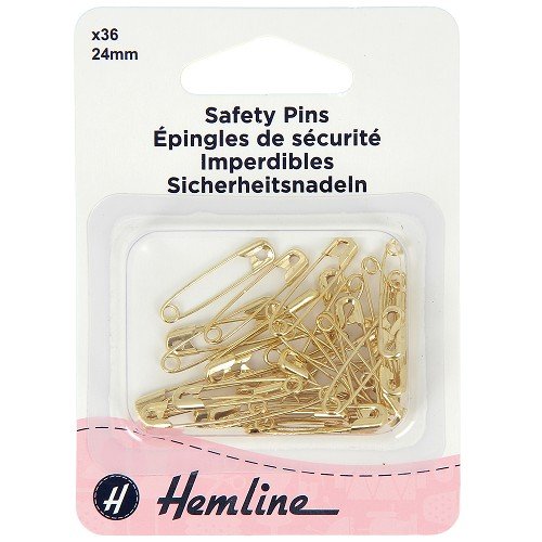 Épingles de sûreté 24 mm en laiton - lot de 36 Épingles de sûreté 24 mm en laiton - lot de 36