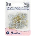 Épingles de sûreté nickel en laiton - assortiment - lot de 48
