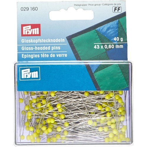 Épingles tête de verre Prym 43 mm - jaune Épingles tête de verre Prym 43 mm - jaune