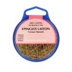 Épingles travaux manuels 20 × 0,65 mm en laiton - boîte d’environ 450