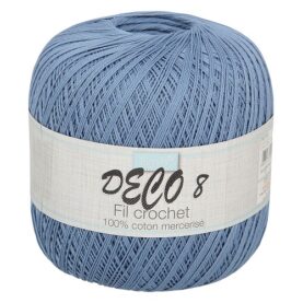 Fil à crocheter DECO 8 - Bleu jean