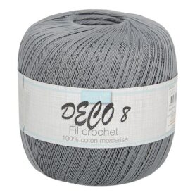 Fil à crocheter DECO 8 - Gris