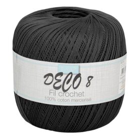 Fil à crocheter DECO 8 - Noir