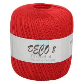 Fil à crocheter DECO 8 - Rouge
