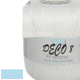 Fil à crocheter DECO 8 - Blanc