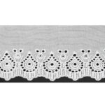 Galon broderie anglaise 65 mm au mètre - Blanc, médaillons