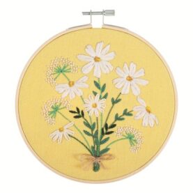 Kit broderie Trimits avec cercle 15 cm - Marguerites