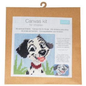 Kit canevas enfant gros points 17 × 17 cm Trimits - Chien dalmatien