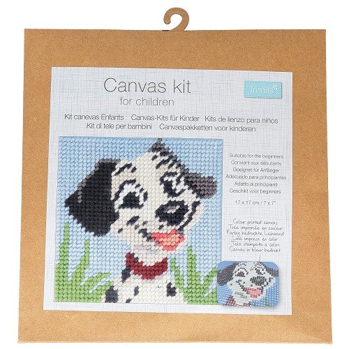 Kit canevas enfant gros points 17 × 17 cm Trimits - Chien dalmatien Kit canevas enfant gros points 17 × 17 cm Trimits - Chien dalmatien