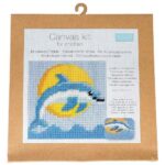 Kit canevas enfant gros points 17 × 17 cm Trimits - Dauphin