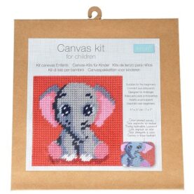 Kit canevas enfant gros points 17 × 17 cm Trimits - Éléphant