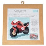 Kit canevas enfant gros points 17 × 17 cm Trimits - Moto