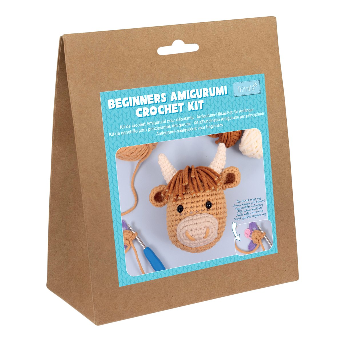 Kit crochet amigurumi débutant Trimits - Vache Kit crochet amigurumi débutant Trimits - Vache