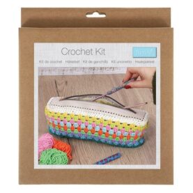 Kit crochet Trimits - Pochette zippée granny stripe