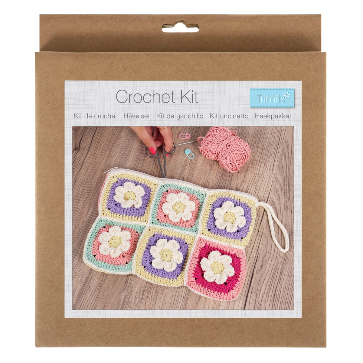 Kit crochet Trimits - Sac avec fermeture éclair Kit crochet Trimits - Sac avec fermeture éclair