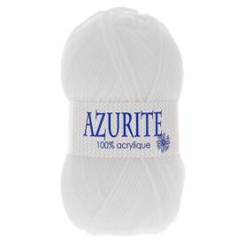 Laine à tricoter Azurite – 100 % acrylique, lot de 10 pelotes de 50 g - Blanc