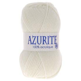 Laine à tricoter Azurite – 100 % acrylique, lot de 10 pelotes de 50 g - Écru
