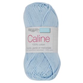 Pelote de fil à tricoter Caline Trimits, coloris Bleu ciel
