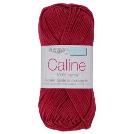 Pelote de fil à tricoter Caline Trimits, coloris Bordeaux