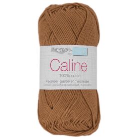 Pelote de fil à tricoter Caline Trimits, coloris Caramel