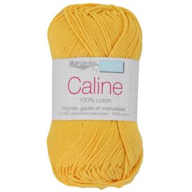 Pelote de fil à tricoter Caline Trimits, coloris Jaune d'or