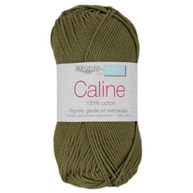 Pelote de fil à tricoter Caline Trimits, coloris Kaki