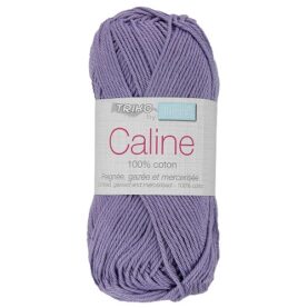 Pelote de fil à tricoter Caline Trimits, coloris Parme
