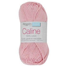 Pelote de fil à tricoter Caline Trimits, coloris Rose poudré