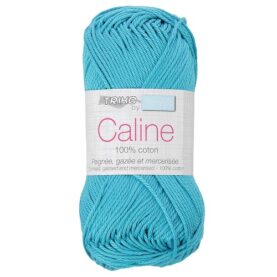 Pelote de fil à tricoter Caline Trimits, coloris Turquoise