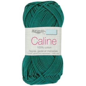 Pelote de fil à tricoter Caline Trimits, coloris Vert canard