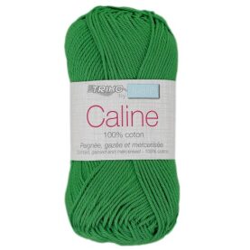 Pelote de fil à tricoter Caline Trimits, coloris Vert gazon
