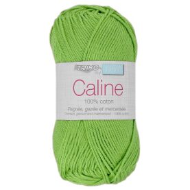Pelote de fil à tricoter Caline Trimits, coloris Vert pomme