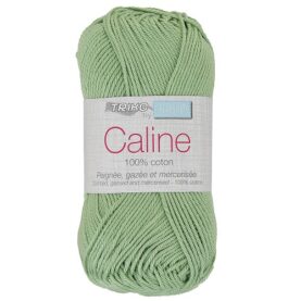 Pelote de fil à tricoter Caline Trimits, coloris Vert sauge