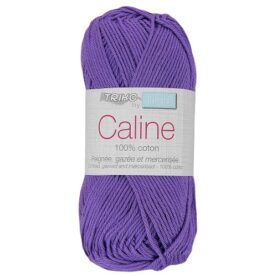 Pelote de fil à tricoter Caline Trimits, coloris Violet