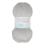 Pelote de fil à tricoter Douceur Baby Trimits, coloris Gris clair
