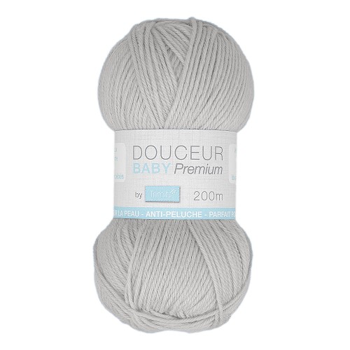 Douceur Baby Trimits – Gris clair (PE1538.0166) Pelote de fil à tricoter Douceur Baby Trimits, coloris Gris clair