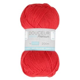 Pelote de fil à tricoter Douceur Baby Trimits, coloris Rouge