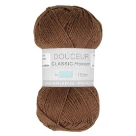 Pelote de fil à tricoter Douceur Classic Trimits, coloris Chocolat