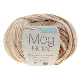 Pelote de fil à tricoter Meg Trimits, coloris Camaïeu sable et brun