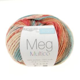 Pelote de fil à tricoter Meg Trimits, coloris Pêche et terracotta