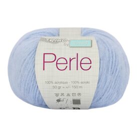 Pelote de fil à tricoter Perle Trimits, coloris Bleu layette