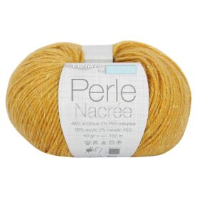 Pelote de fil à tricoter Perle nacrée Trimits, coloris Ocre doré