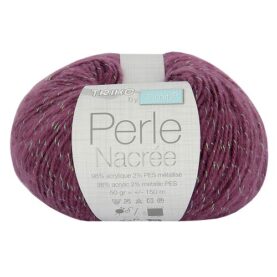 Pelote de fil à tricoter Perle nacrée Trimits, coloris Prune