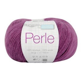 Pelote de fil à tricoter Perle Trimits, coloris Prune
