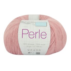 Pelote de fil à tricoter Perle Trimits, coloris Rose poudré